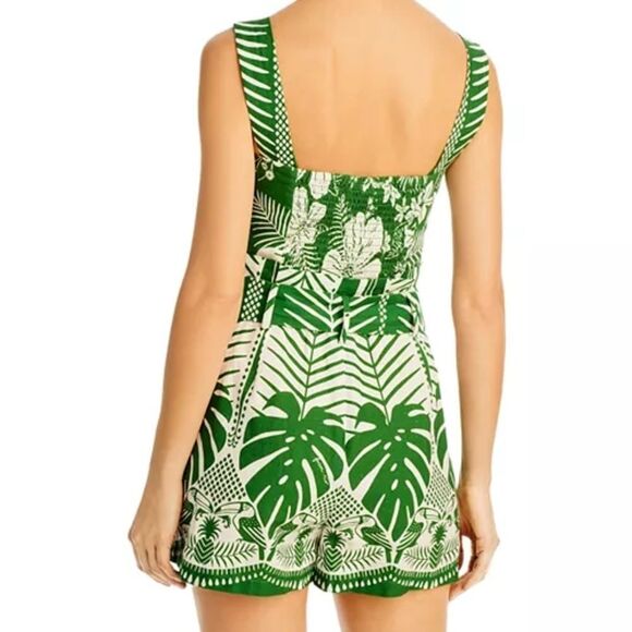 FARM Rio Green and White Tropical LE Jumpsuit - Picture 2 of 7